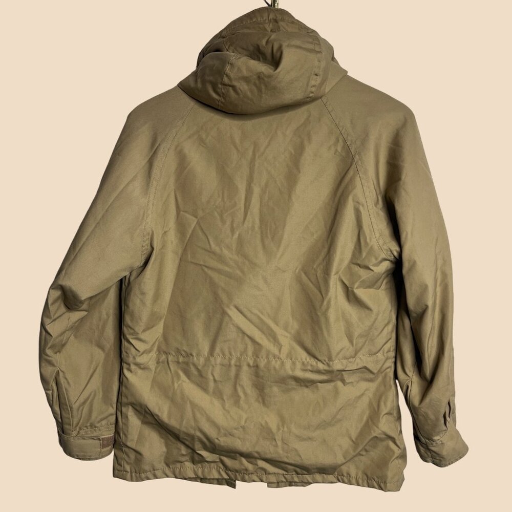 ibex Jacket Hoodie Beige Cotton Nylon Lining Zip Around Pockets Adjustable Plaid - Picture 3 of 9